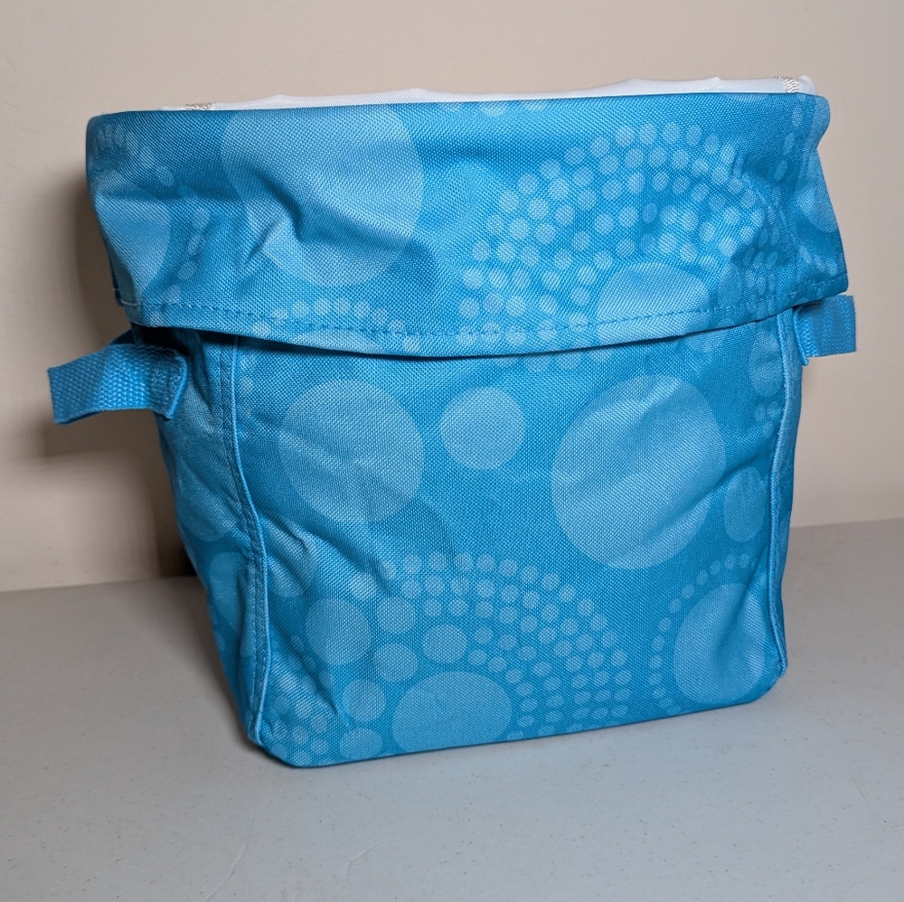 Thirty-One Aqua Circle Spirals Utility Bin